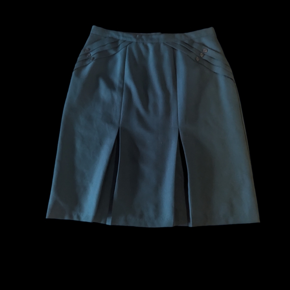 Plus size (22) Dark Green pleated skirt Vintage 90s